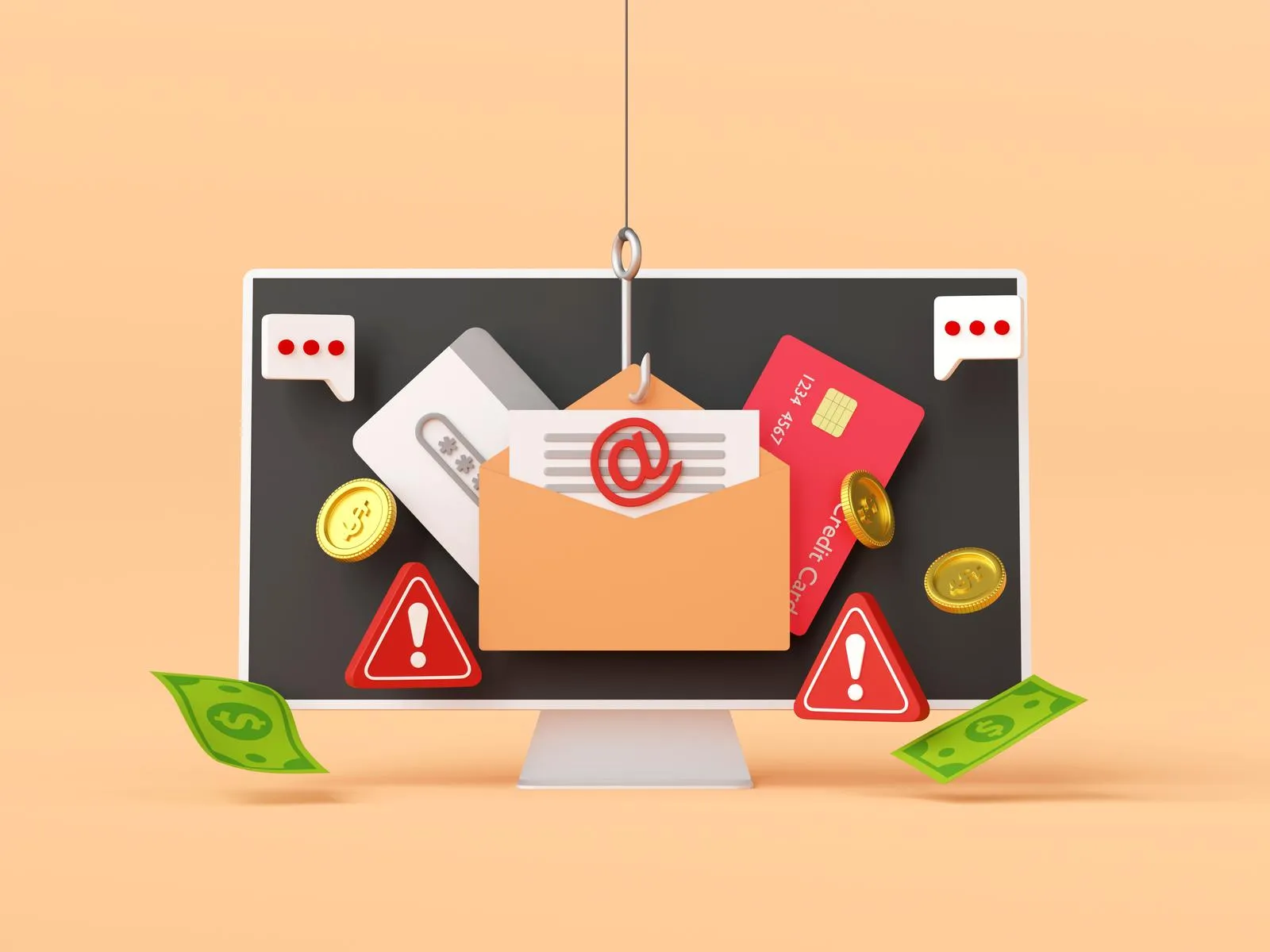 phishing concept online scam malware and password phishing