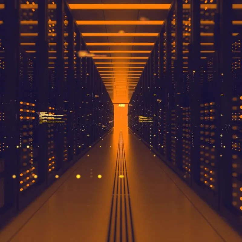 42864368 data center computer racks in network security server room cryptocurrency mining