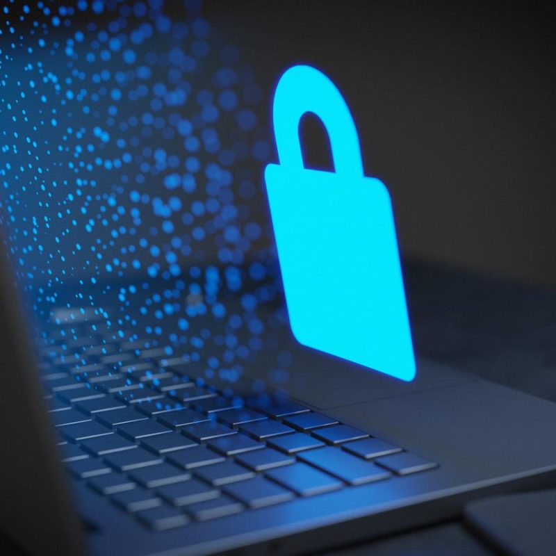 Lock icon cybersecurity data shield network web symbol 3D Render