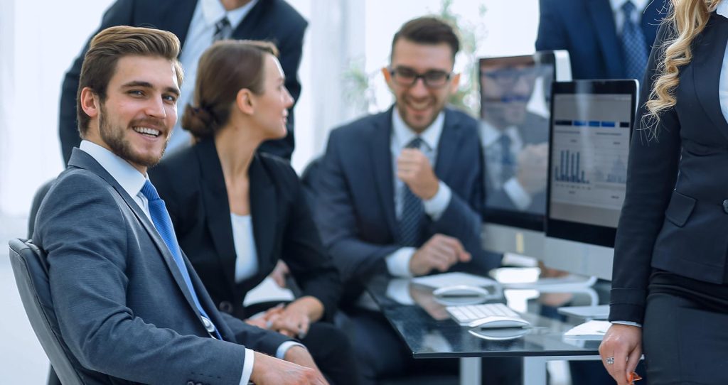 female assistant and business team in the office