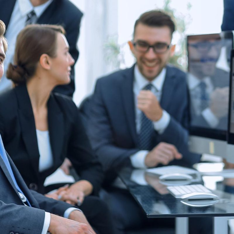 female assistant and business team in the office