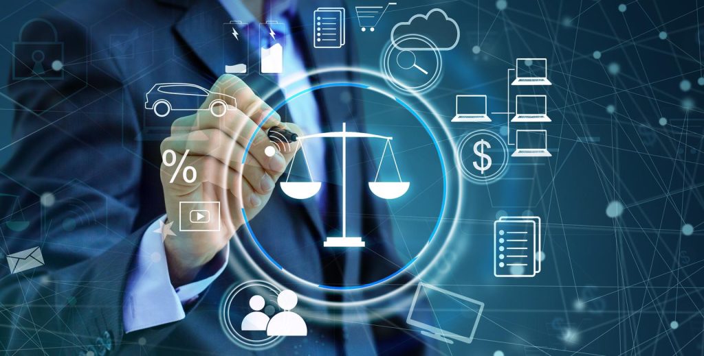Labor Law Lawyer Legal Business Internet Technology Concept.